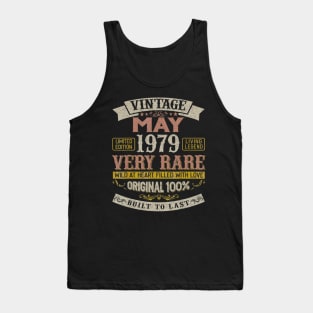 41st Birthday Gifts Vintage 1979 May Women Men Tank Top